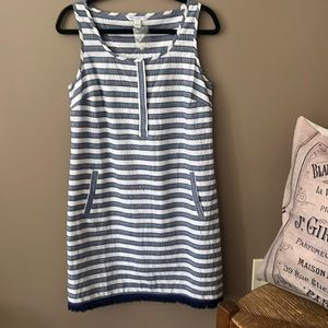 Southern Tide Spring/Summer Dress. Preppy. Sleeveless. Fringe at Bottom.